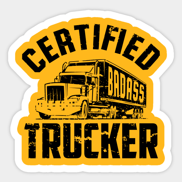 Certified Trucker (black) Sticker by nektarinchen